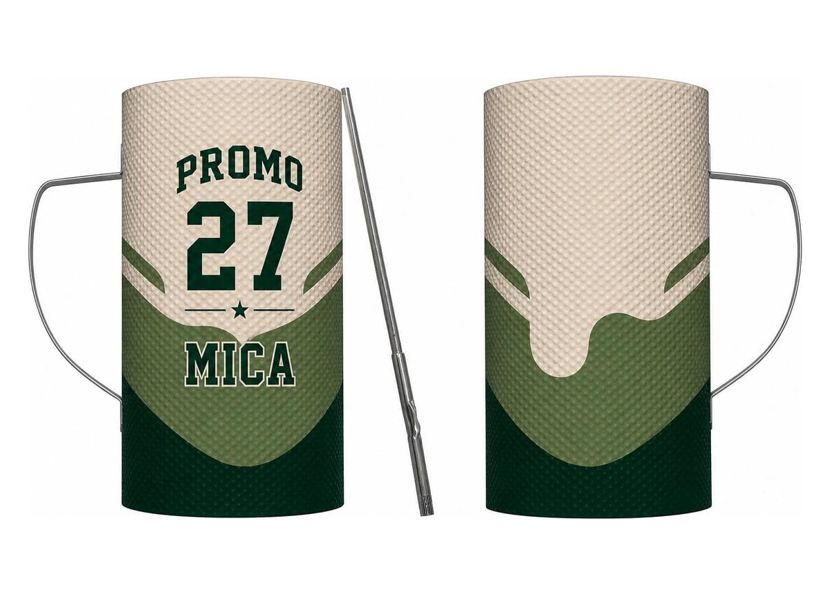 Vaso armado con los colores del buzo: Promo 27, Mica
